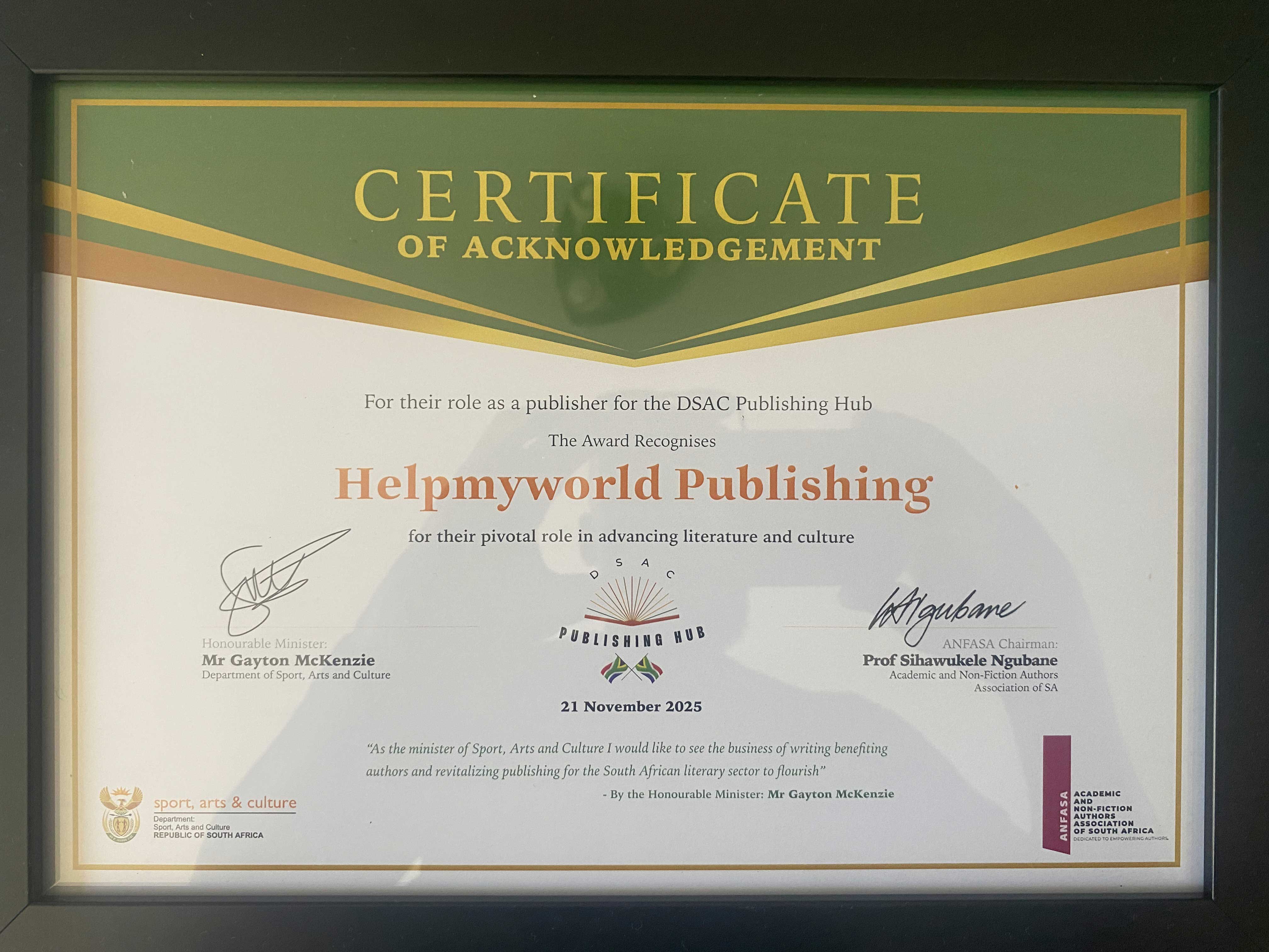 DSAC Certificate 2025